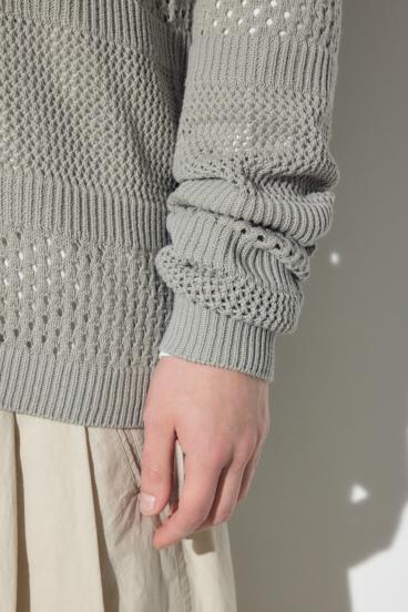 透かし編み柄変化カーディガン 詳細画像