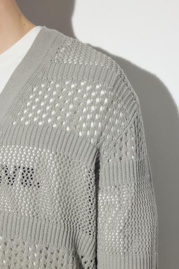 透かし編み柄変化カーディガン 詳細画像