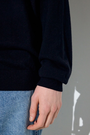 【SS先行アイテム】カシミヤミックスポロカラーニットトップス 詳細画像