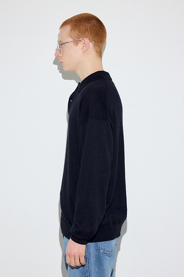 【SS先行アイテム】カシミヤミックスポロカラーニットトップス 詳細画像