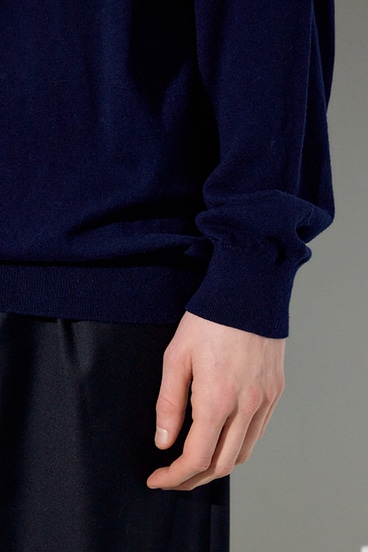 【SS先行アイテム】カシミヤミックスポロカラーニットトップス 詳細画像