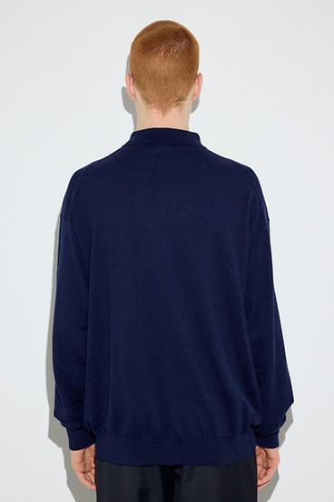 【SS先行アイテム】カシミヤミックスポロカラーニットトップス 詳細画像