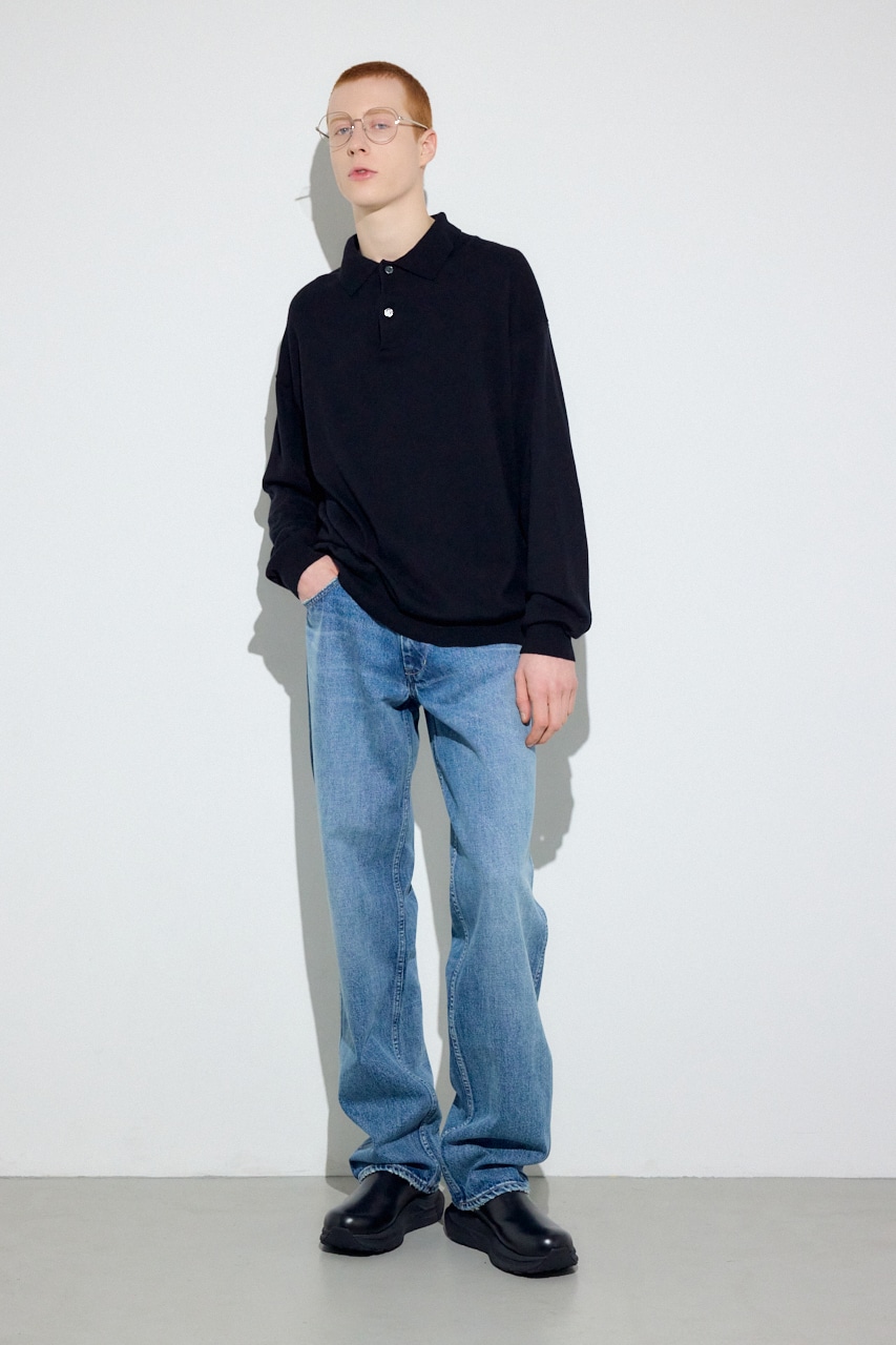 SS先行アイテム】カシミヤミックスポロカラーニットトップス｜MEN