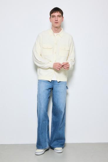 衿付きサファリニットカーディガン 詳細画像