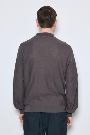 衿付きサファリニットカーディガン 詳細画像