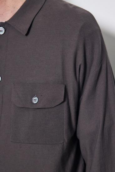 衿付きサファリニットカーディガン 詳細画像