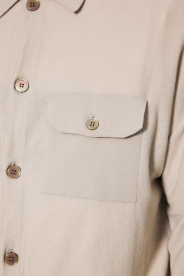 衿付きサファリニットカーディガン 詳細画像