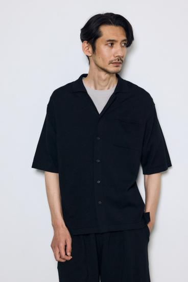 リラックスオープンカラーニットシャツ 詳細画像