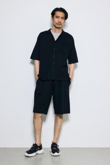 リラックスオープンカラーニットシャツ 詳細画像