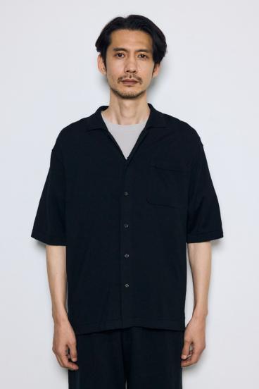 リラックスオープンカラーニットシャツ 詳細画像