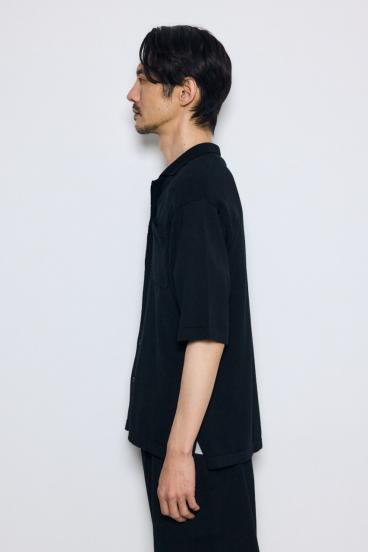 リラックスオープンカラーニットシャツ 詳細画像