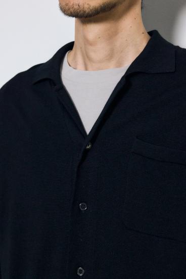 リラックスオープンカラーニットシャツ 詳細画像