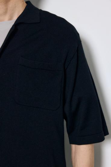 リラックスオープンカラーニットシャツ 詳細画像