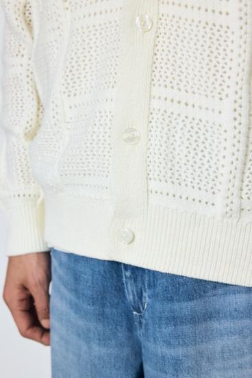 コットンメッシュニットカーディガン 詳細画像