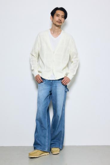 コットンメッシュニットカーディガン 詳細画像