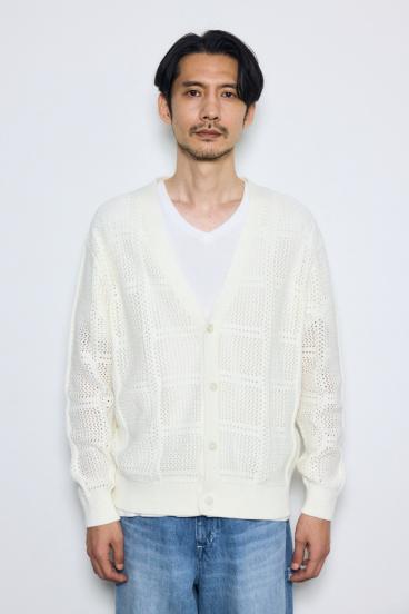 コットンメッシュニットカーディガン 詳細画像