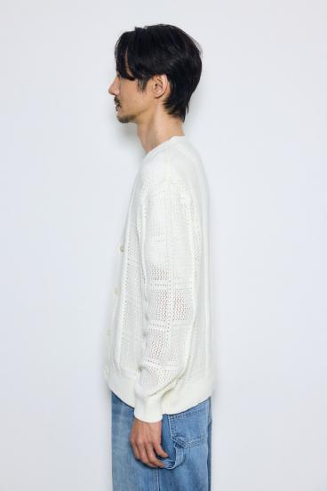 コットンメッシュニットカーディガン 詳細画像
