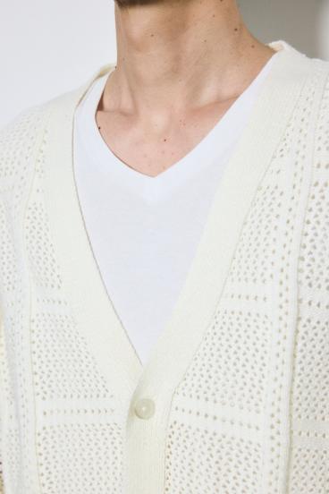 コットンメッシュニットカーディガン 詳細画像
