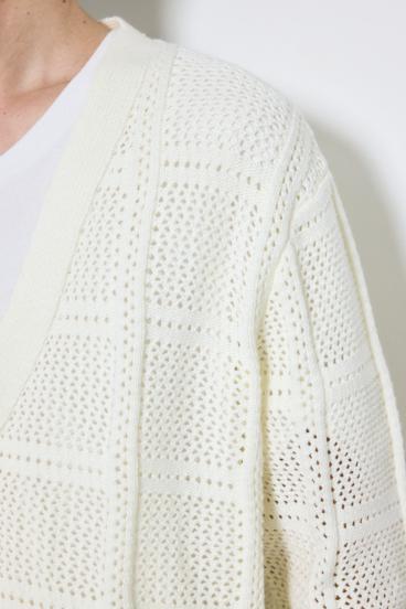 コットンメッシュニットカーディガン 詳細画像