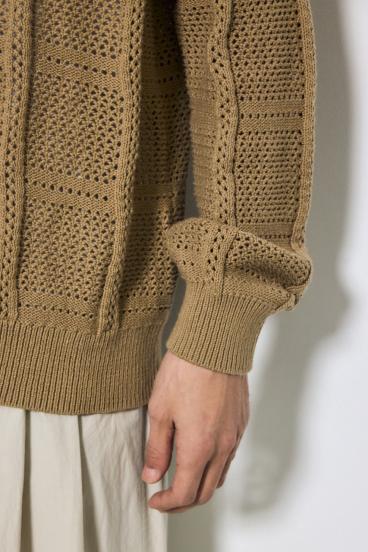 コットンメッシュニットカーディガン 詳細画像