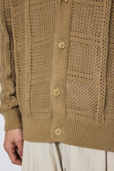 コットンメッシュニットカーディガン 詳細画像