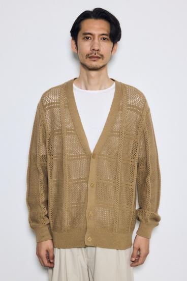 コットンメッシュニットカーディガン 詳細画像