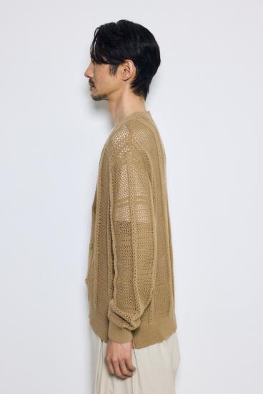 コットンメッシュニットカーディガン 詳細画像
