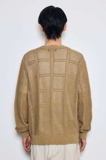 コットンメッシュニットカーディガン 詳細画像