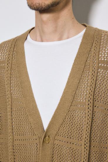 コットンメッシュニットカーディガン 詳細画像