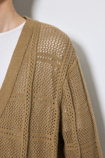 コットンメッシュニットカーディガン 詳細画像