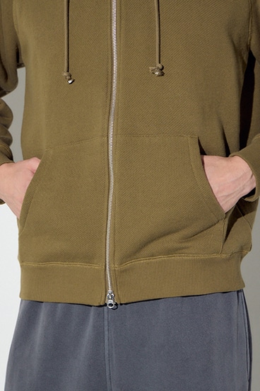 裏毛ジップアップパーカー 詳細画像