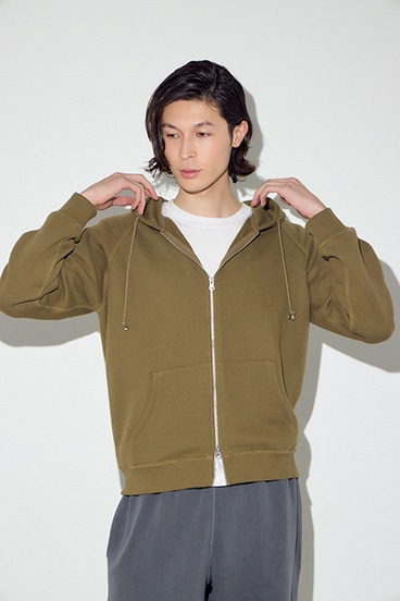 裏毛ジップアップパーカー 詳細画像