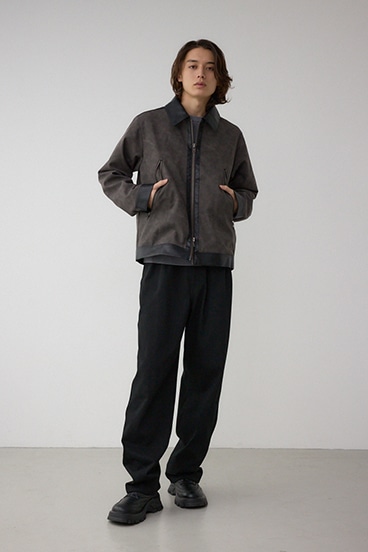 切替合皮ブルゾン 詳細画像