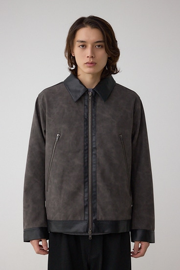 切替合皮ブルゾン 詳細画像