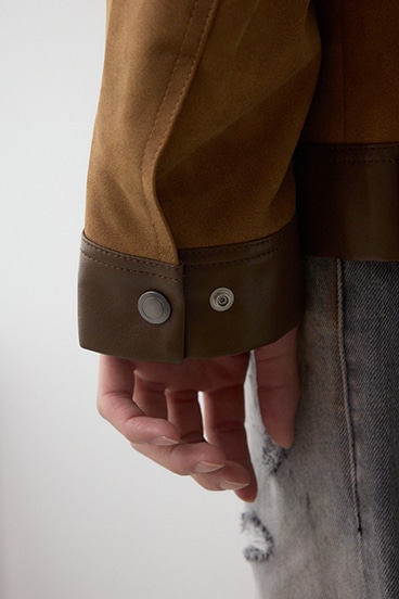 切替合皮ブルゾン 詳細画像