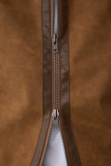 切替合皮ブルゾン 詳細画像