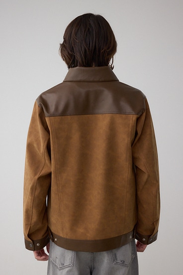 切替合皮ブルゾン 詳細画像