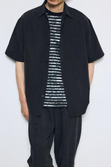 接触冷感フェイクスエード半袖シャツ