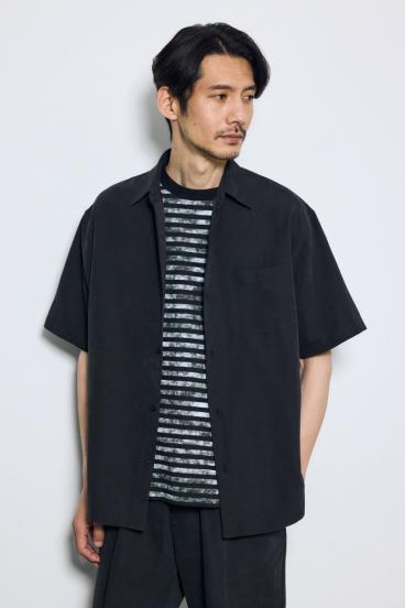 接触冷感フェイクスエード半袖シャツ