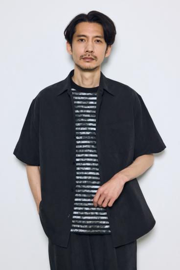 接触冷感フェイクスエード半袖シャツ 詳細画像