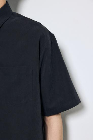 接触冷感フェイクスエード半袖シャツ 詳細画像