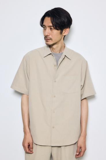 接触冷感フェイクスエード半袖シャツ 詳細画像