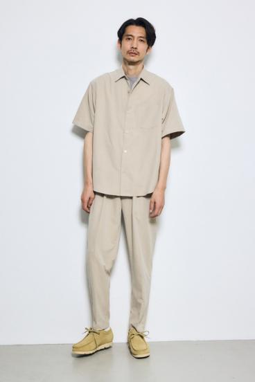 接触冷感フェイクスエード半袖シャツ 詳細画像