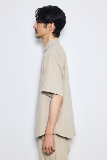 接触冷感フェイクスエード半袖シャツ 詳細画像
