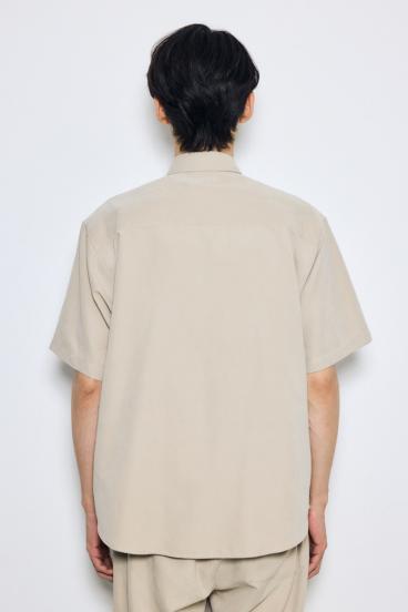 接触冷感フェイクスエード半袖シャツ 詳細画像