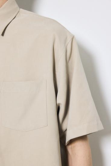 接触冷感フェイクスエード半袖シャツ 詳細画像