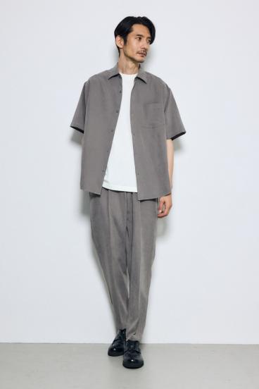 【GOLDEN PRICE 5/1（日）8:59まで】接触冷感フェイクスエード半袖シャツ 詳細画像