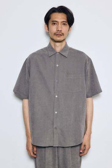 【GOLDEN PRICE 5/1（日）8:59まで】接触冷感フェイクスエード半袖シャツ 詳細画像