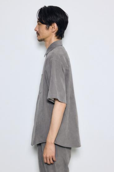 【GOLDEN PRICE 5/1（日）8:59まで】接触冷感フェイクスエード半袖シャツ 詳細画像