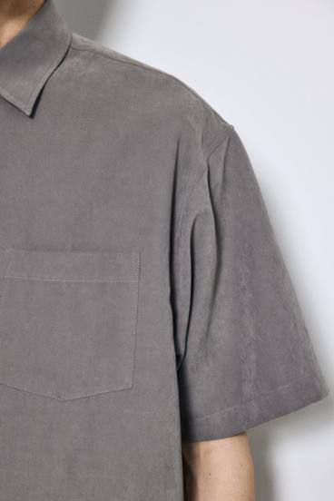 【GOLDEN PRICE 5/1（日）8:59まで】接触冷感フェイクスエード半袖シャツ 詳細画像